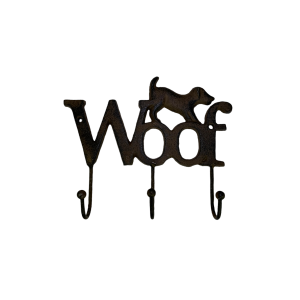 Deco Ganchos x3 WOOF metal (Café)