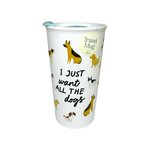 Travel Mug I just want all the dogs (18oz) Sunday Morning Ceramics