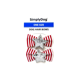 Lazitos de Pelo x2 Estrellas (Rojo/Blanco) Simply Dog