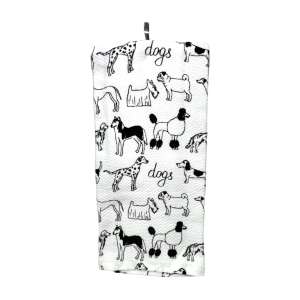 Toallas de Cocina x2 Perritos varios Colodrift (Blanco/Negro)