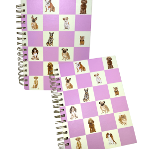 Cuaderno Perritos varios cuadros Mediano Eccolo (Rosado/Crema)