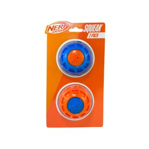 Nerf Dog 2pack Pelotas Squeak (Azul-Naranja)